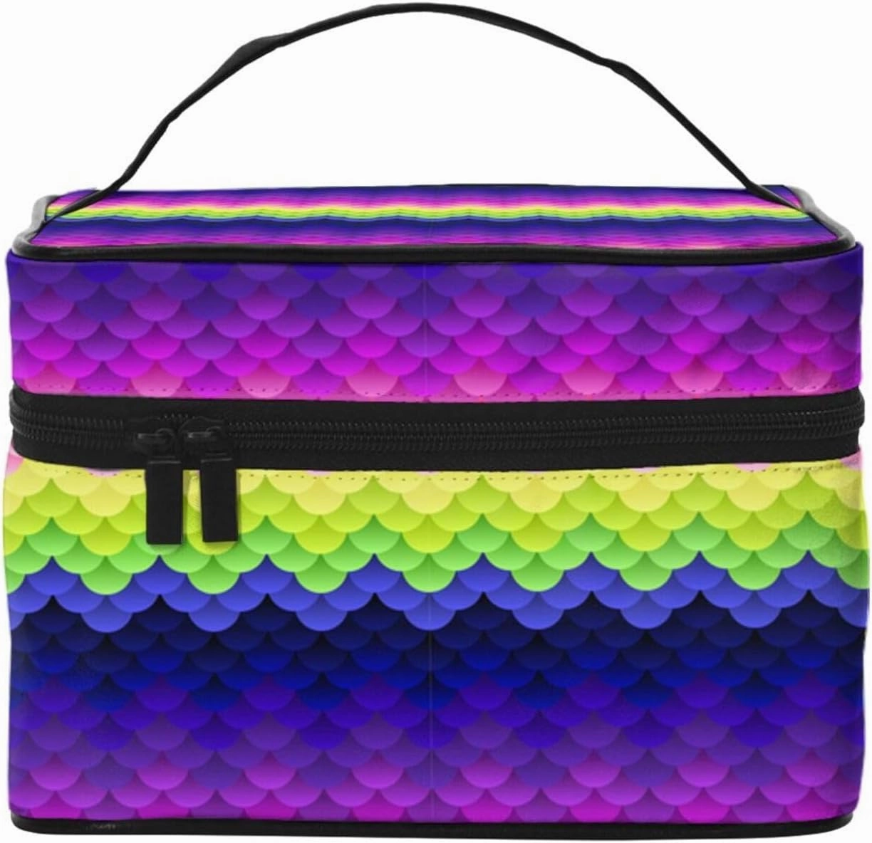 Dark Bright Blue Pink Blobs Makeup Bag, Cute Cosmetic Bags for Women, Toiletry Bag, Large Travel Make Up Organizer Bag