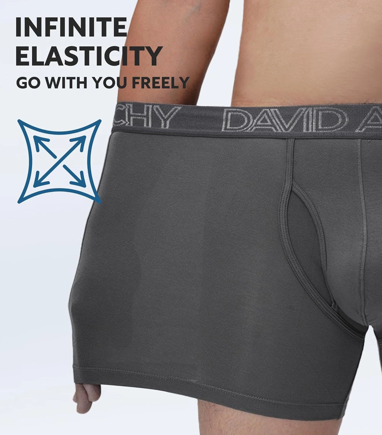 DAVID ARCHY Mens Underwear Boxer Briefs Breathable Soft Moisture-Wicking with Fly Underwear for Men Multipack