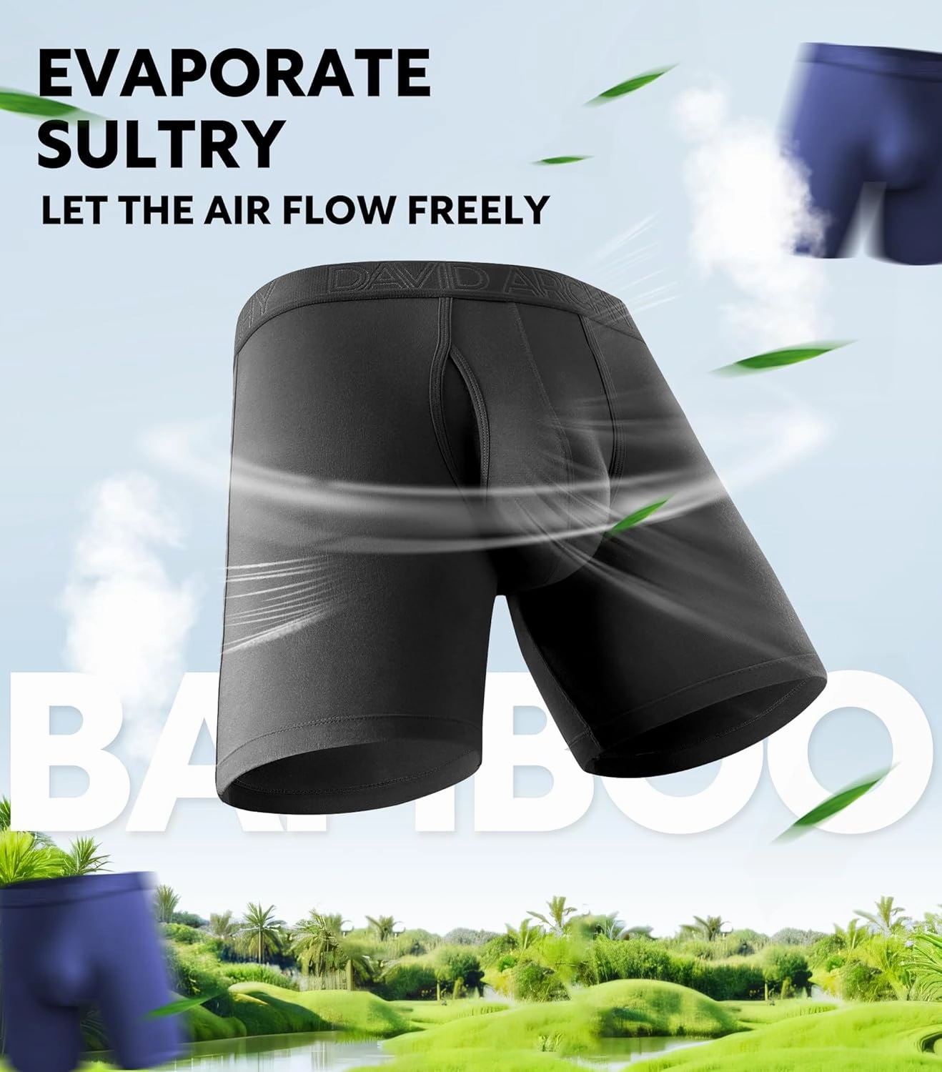 DAVID ARCHY Mens Underwear Boxer Briefs Breathable Soft Moisture-Wicking with Fly Underwear for Men Multipack