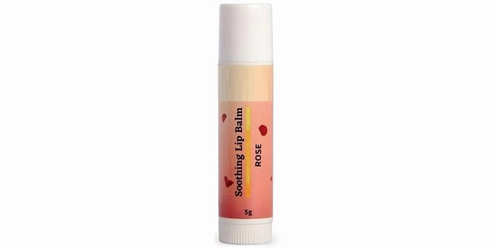 DBE Naturals Lip Balm Soothing Rose - 5 gram Organic Lip Care For Dark Lips To Lighten Cold Pressed Tinted Lip Balm for Women and Men