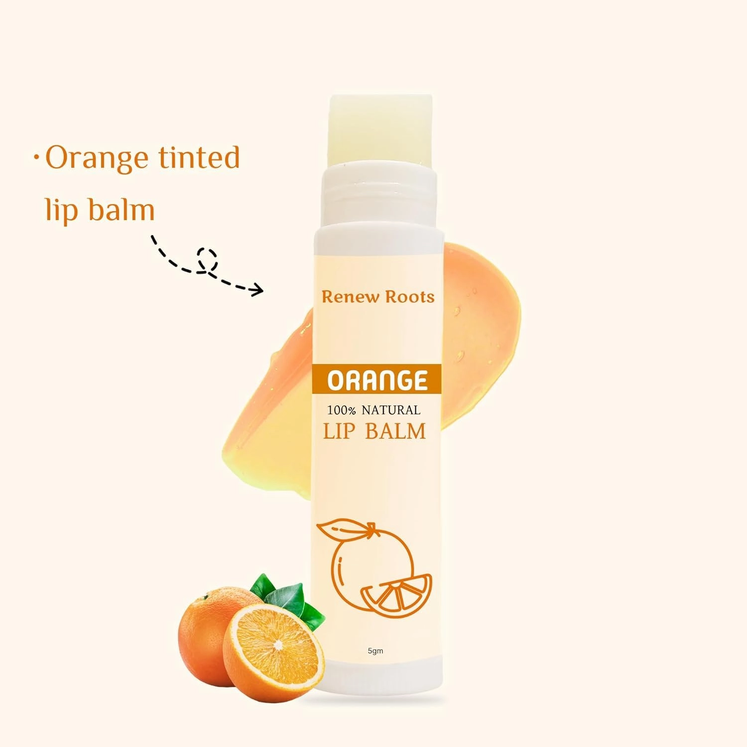 Dealora Lip Balm | 100% Natural | Tinted & Moisturizing | Nourishing & Softening | 5g (Orange, 2)