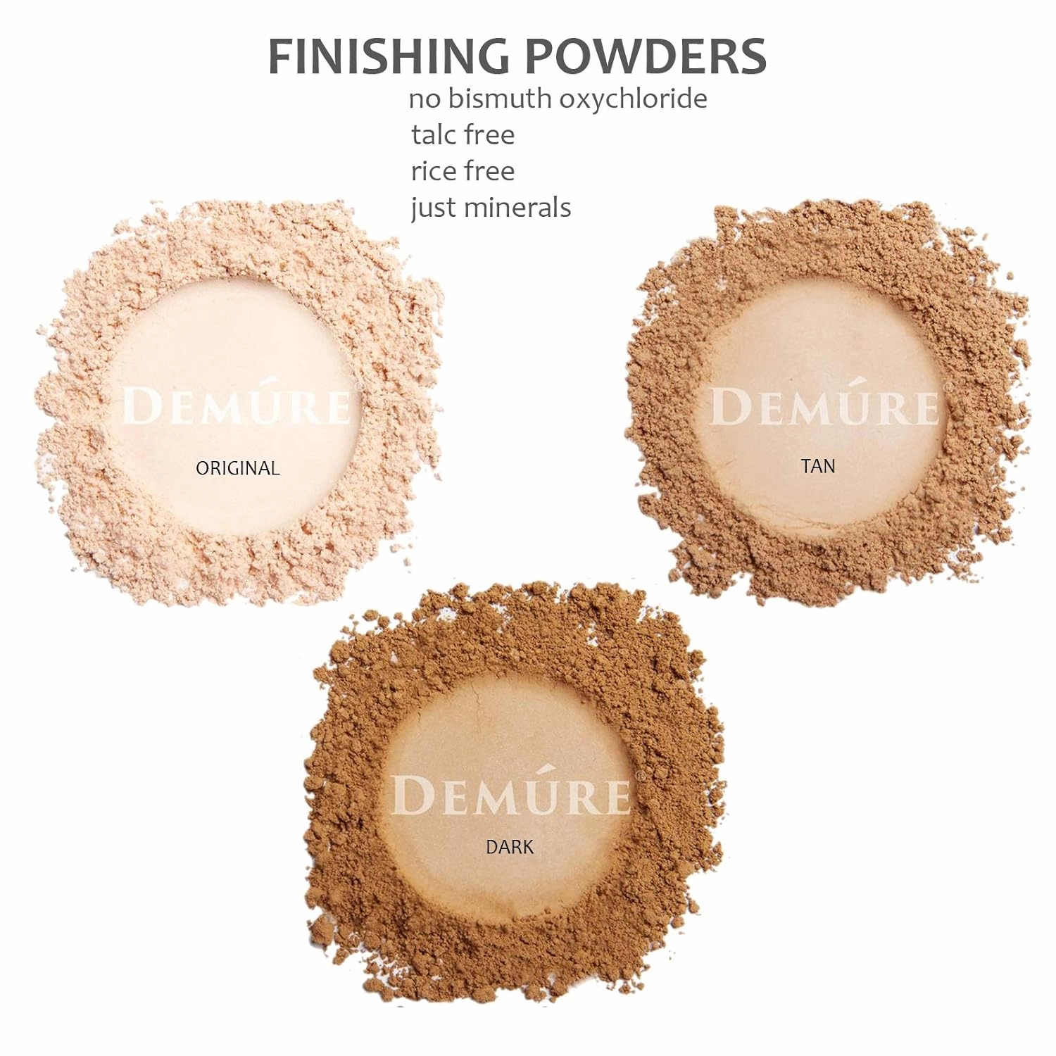 Demure Mineral Makeup, Finishing Powder (Dark), Loose Powder Make Up, Face Powder, Setting Powder Makeup, Professional Makeup.
