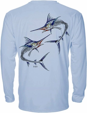 Denali Men's Teaser UPF 50  Long Sleeve T-Shirt, UV Protection Shirt, Trophy Bones Collection by Marcos Augusto: Marlin