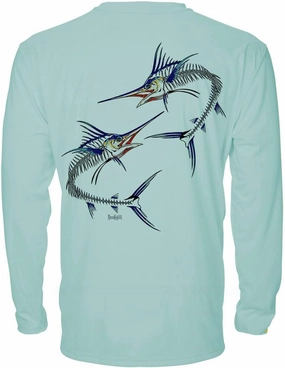Denali Men's Teaser UPF 50  Long Sleeve T-Shirt, UV Protection Shirt, Trophy Bones Collection by Marcos Augusto: Marlin