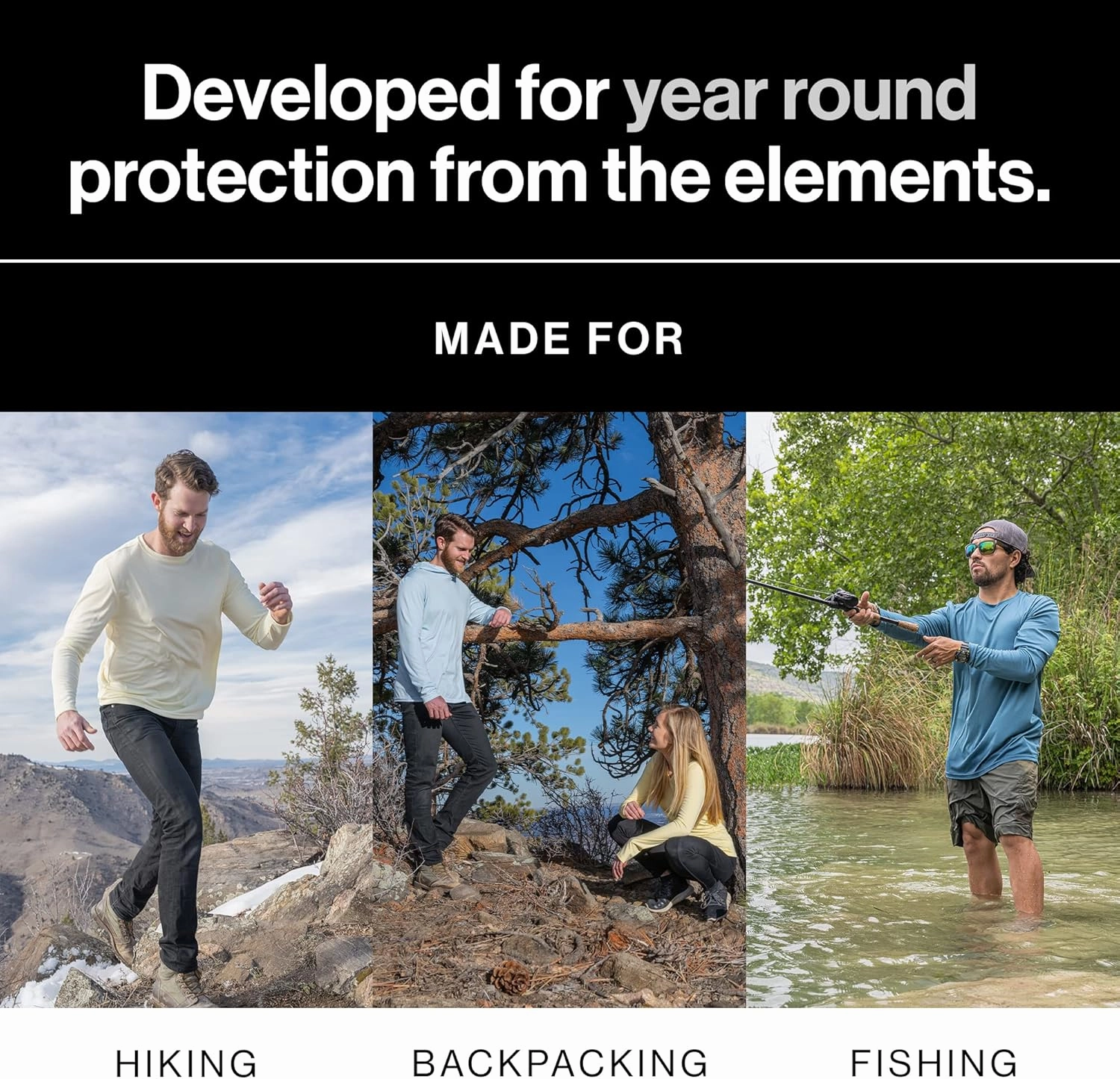 Denali Men's Teaser UPF 50  Long Sleeve T-Shirt, UV Protection Shirt, Trophy Bones Collection by Marcos Augusto: Permit