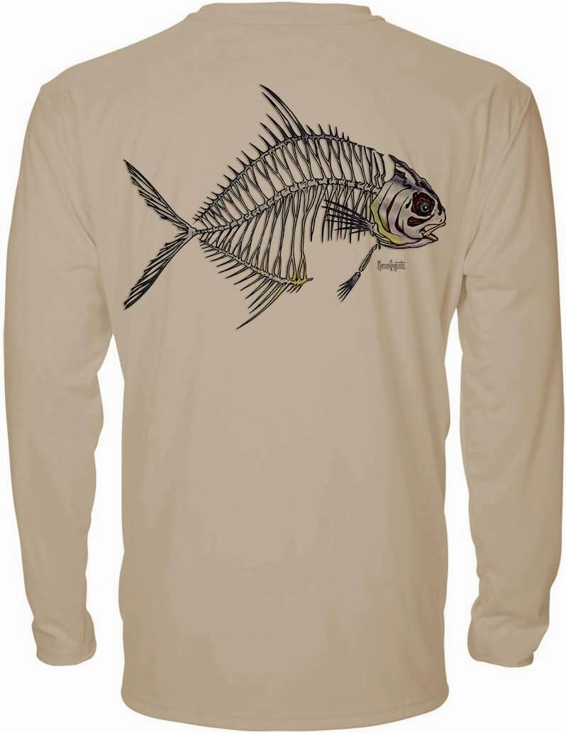 Denali Men's Teaser UPF 50  Long Sleeve T-Shirt, UV Protection Shirt, Trophy Bones Collection by Marcos Augusto: Permit