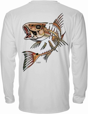 Denali Men's Teaser UPF 50  Long Sleeve T-Shirt, UV Protection Shirt, Trophy Bones Collection by Marcos Augusto: Redfish