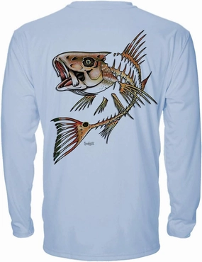 Denali Men's Teaser UPF 50  Long Sleeve T-Shirt, UV Protection Shirt, Trophy Bones Collection by Marcos Augusto: Redfish