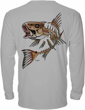 Denali Men's Teaser UPF 50  Long Sleeve T-Shirt, UV Protection Shirt, Trophy Bones Collection by Marcos Augusto: Redfish
