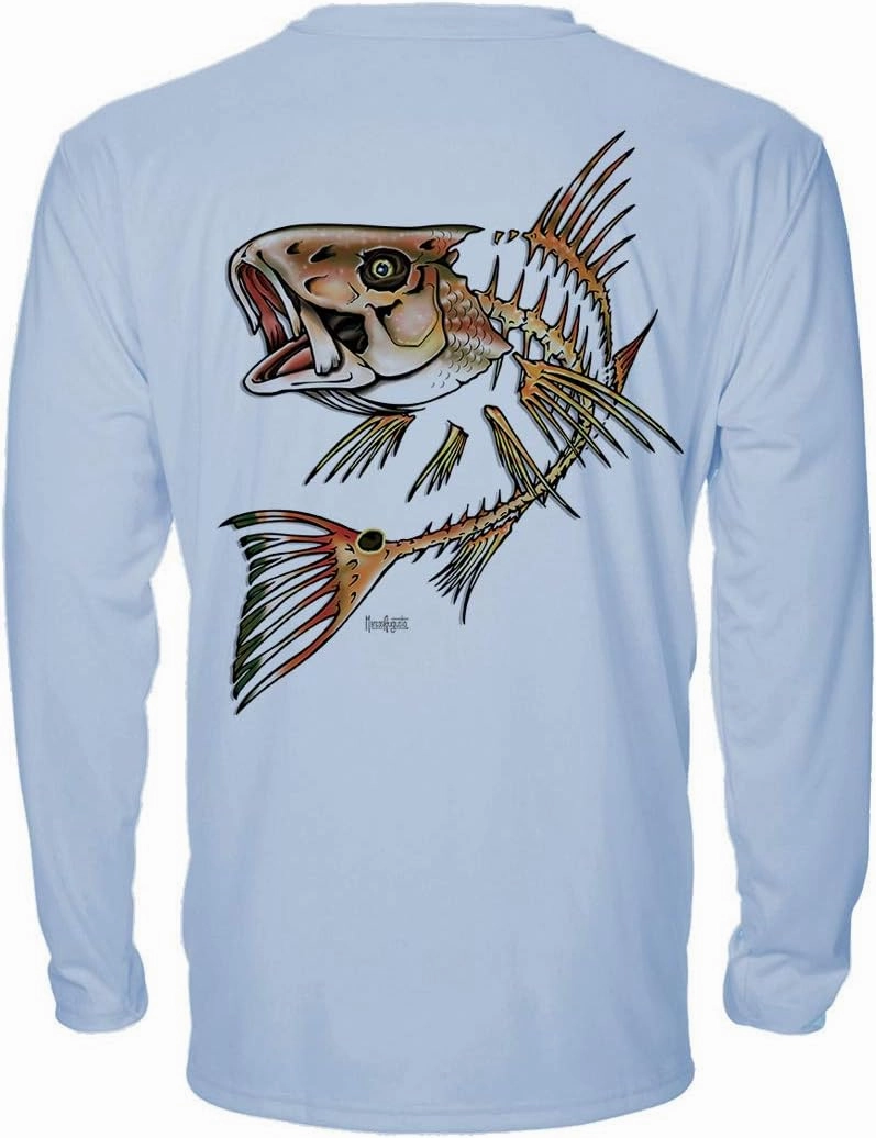 Denali Men's Teaser UPF 50  Long Sleeve T-Shirt, UV Protection Shirt, Trophy Bones Collection by Marcos Augusto: Redfish