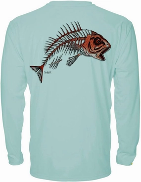 Denali Men's Teaser UPF 50  Long Sleeve T-Shirt, UV Protection Shirt, Trophy Bones Collection by Marcos Augusto: Snapper
