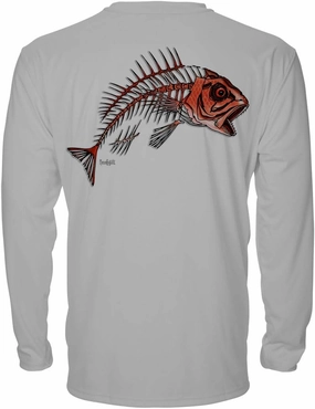 Denali Men's Teaser UPF 50  Long Sleeve T-Shirt, UV Protection Shirt, Trophy Bones Collection by Marcos Augusto: Snapper