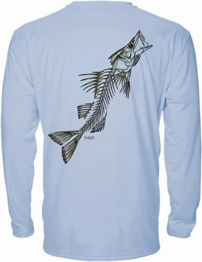 Denali Men's Teaser UPF 50  Long Sleeve T-Shirt, UV Protection Shirt, Trophy Bones Collection by Marcos Augusto: Snook
