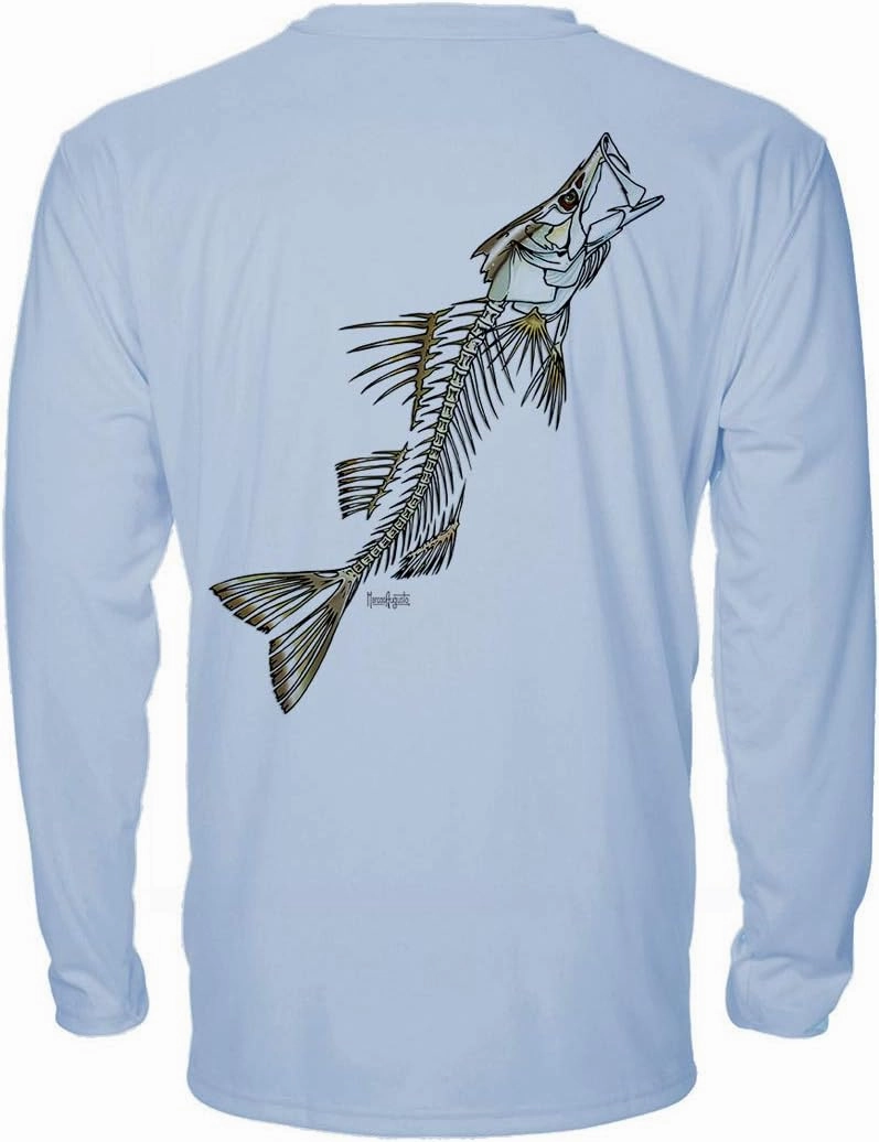 Denali Men's Teaser UPF 50  Long Sleeve T-Shirt, UV Protection Shirt, Trophy Bones Collection by Marcos Augusto: Snook