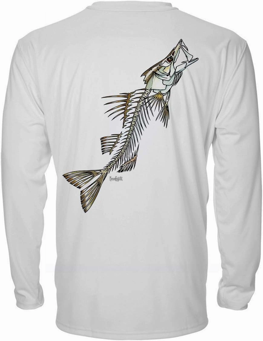 Denali Men's Teaser UPF 50  Long Sleeve T-Shirt, UV Protection Shirt, Trophy Bones Collection by Marcos Augusto: Snook