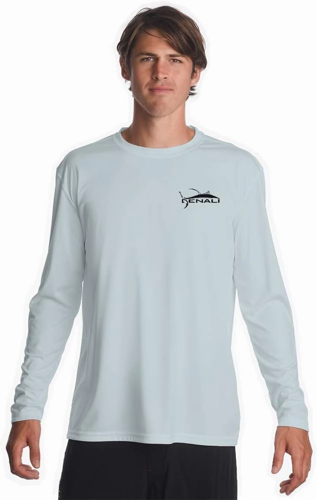 Denali Men's Tuna Logo Tournament Teaser UPF 50  Long Sleeve T-Shirt, UV Protection, Quick Dry Fisherman's Shirt