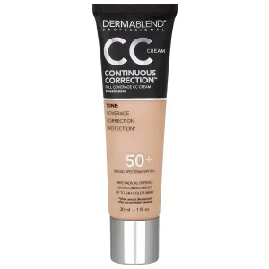 Dermablend Continuous Correction Tone-Evening CC Cream Foundation SPF 50 , Full Coverage Foundation Makeup & Color Corrector, Oil-Free