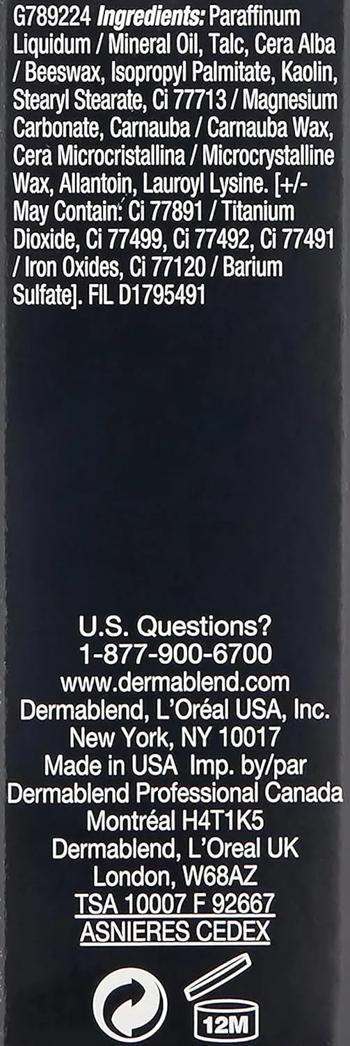 Dermablend Quick-Fix Body Makeup Full Coverage Foundation Stick, Water-Resistant Body Concealer for Imperfections & Tattoos, 0.42 Oz