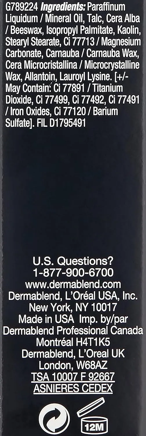 Dermablend Quick-Fix Body Makeup Full Coverage Foundation Stick, Water-Resistant Body Concealer for Imperfections & Tattoos, 0.42 Oz