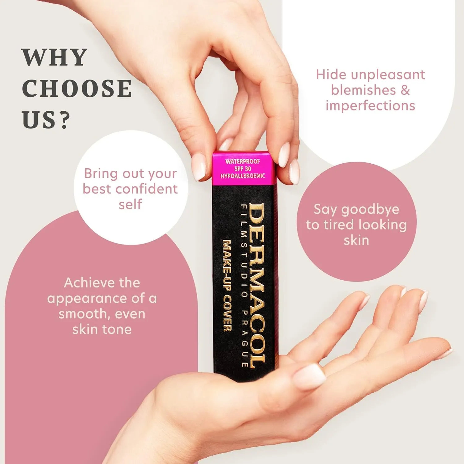 Dermacol - Full Coverage Foundation, Liquid Makeup Matte Foundation with SPF 30, Waterproof Foundation for Oily Skin, Acne, & Under Eye Bags, Long-Lasting Makeup Products, 30g, Shade 207