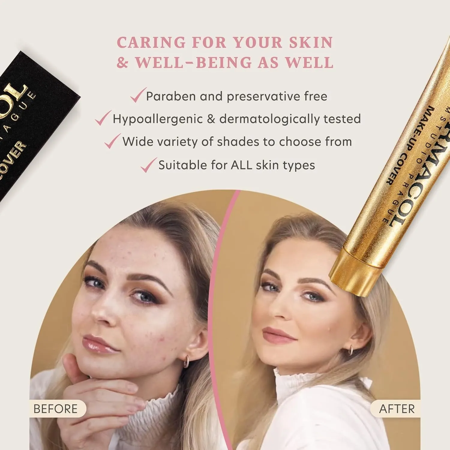 Dermacol - Full Coverage Foundation, Liquid Makeup Matte Foundation with SPF 30, Waterproof Foundation for Oily Skin, Acne, & Under Eye Bags, Long-Lasting Makeup Products, 30g, Shade 207