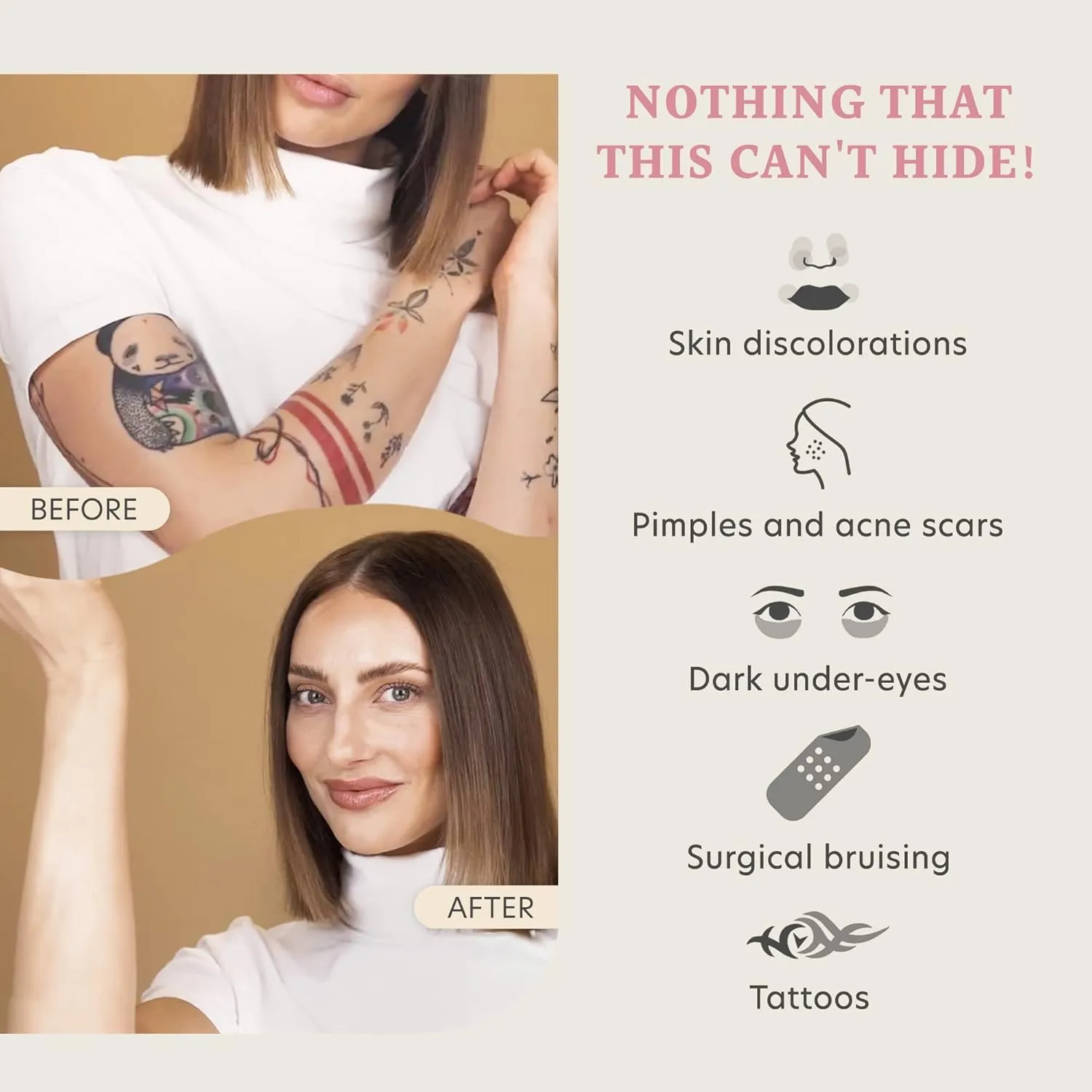 Dermacol Full Coverage Foundation | Long Lasting Waterproof Makeup Cover Cream SPF30 | Hypoallergenic & Light Weight Liquid | Tattoo, Acne, Spots, Under-eye Skin Cover-up | 218, 30g