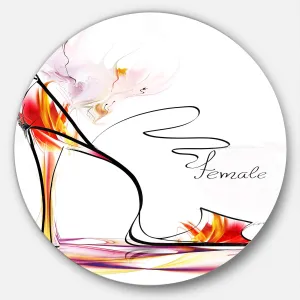 Designart "Abstract Red High Heel Digital Abstract" Metal Artwork, 23 x 23", Red/Black/Gray