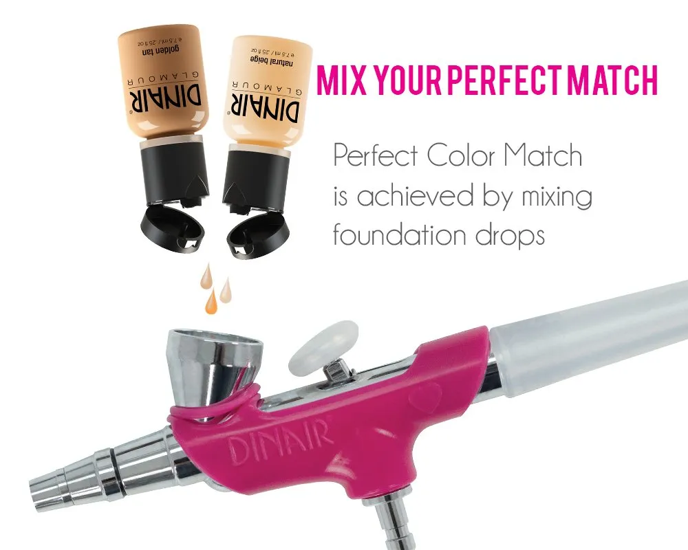 Dinair Airbrush Makeup Foundation | Natural Beige | GLAMOUR: Natural, Light coverage, Matte 0.50 oz.