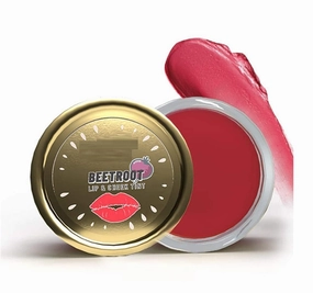 DK Organics Beetroot Lip & Cheek Tint Balm For Women Helps Lighten Dark Lips Edible Formulation Helps Nourish & Hydrate Dry Chapped Lips (15 Grm),