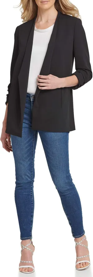 DKNY SPORTSWEAR Women's Missy Foundation Long Sleeve Shawl Collar Jacket