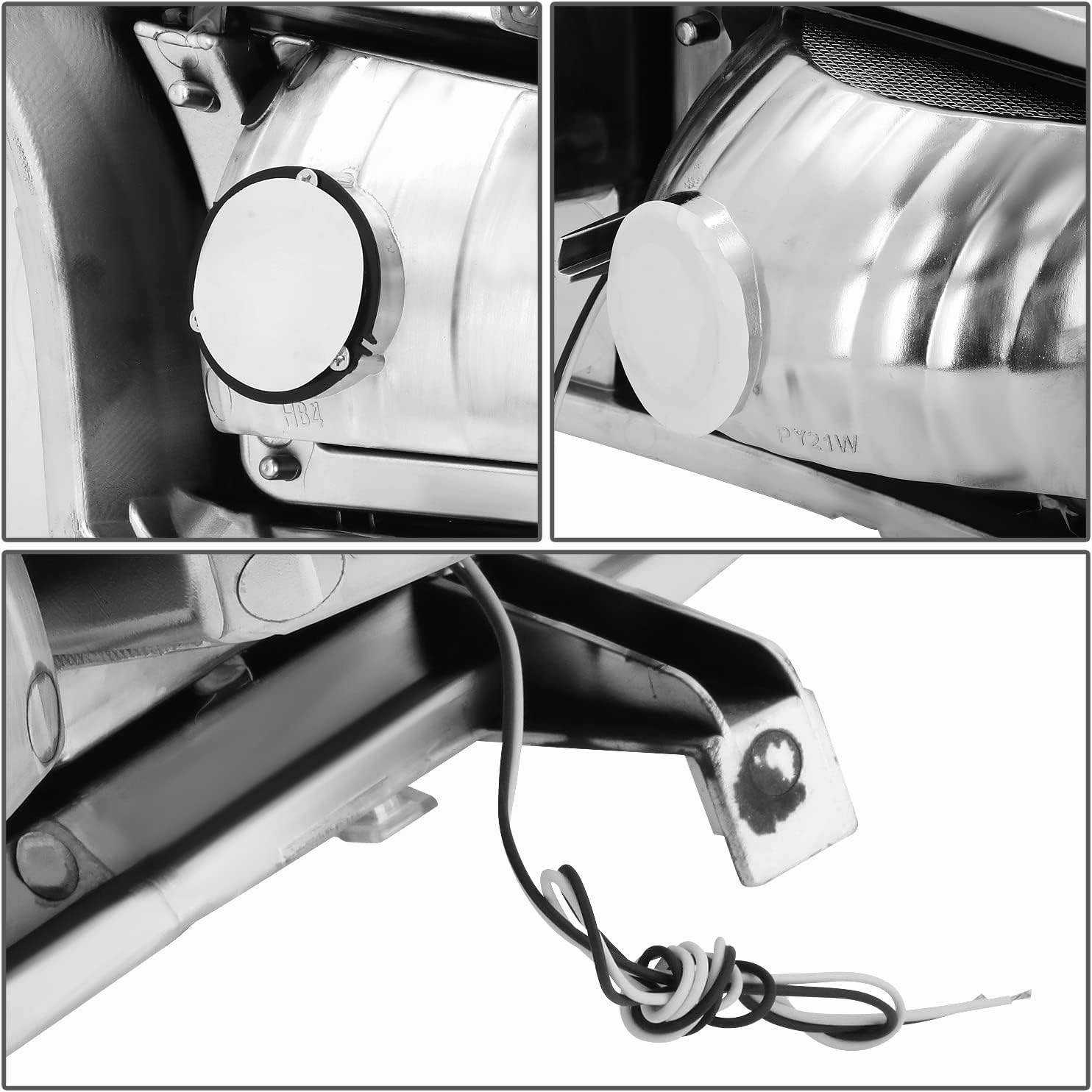 DNA MOTORING HL-LB4-CSIL03-CH-CL1 F-LED DRL Headlights Compatible with 03-06 Silverado Avalanche 1500 2500, Fit Models without Factory Cladding ONLY,Chrome/Clear
