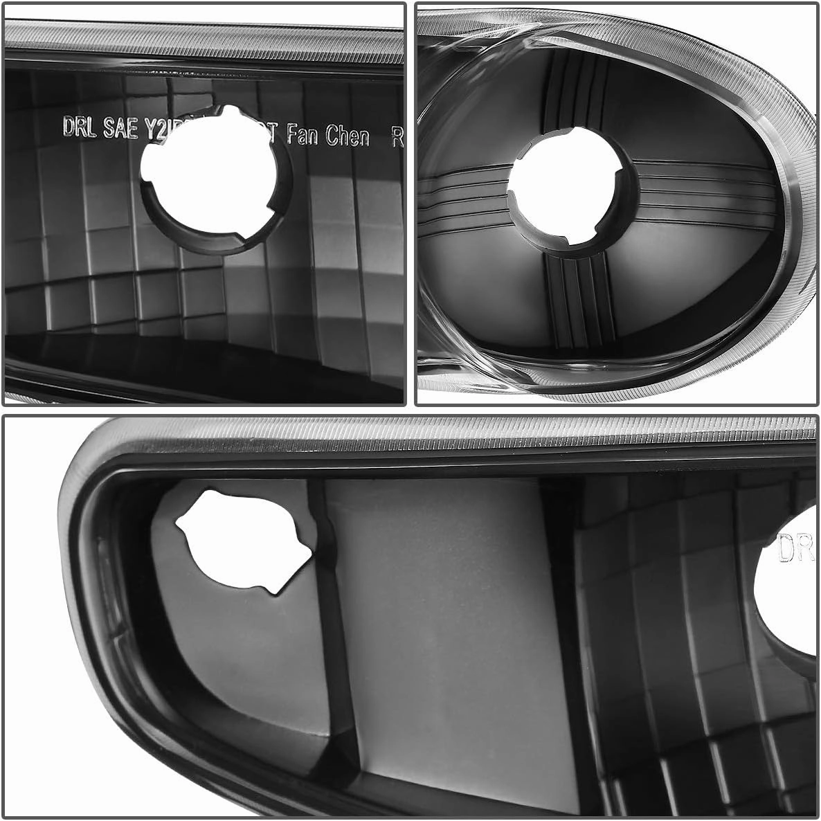 DNA MOTORING HL-OH-DAN994P-BK-CL1 Black Housing Clear Lens Headlights Compatible with 02-06 GMC Sierra 1500 Denali / 01 Sierra C3 / 07 Sierra 1500 Denali Classic / 01-06 Yukon Denali