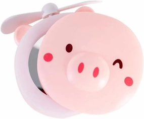DOITOOL 1set Vanity Mirror Small Fan Mirrors USB Charging Fan USB Fan Mini Fan Lip Gloss Travel Pearlescent