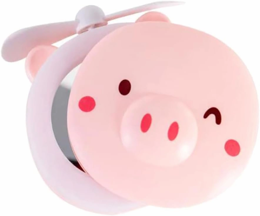 DOITOOL 1set Vanity Mirror Small Fan Mirrors USB Charging Fan USB Fan Mini Fan Lip Gloss Travel Pearlescent