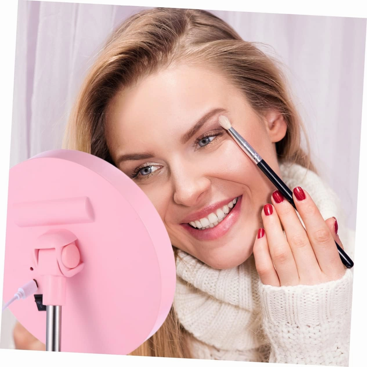 DOITOOL Led Smart Makeup Mirror 10x Magnification Rechargeable Non-slip 360° Rotation