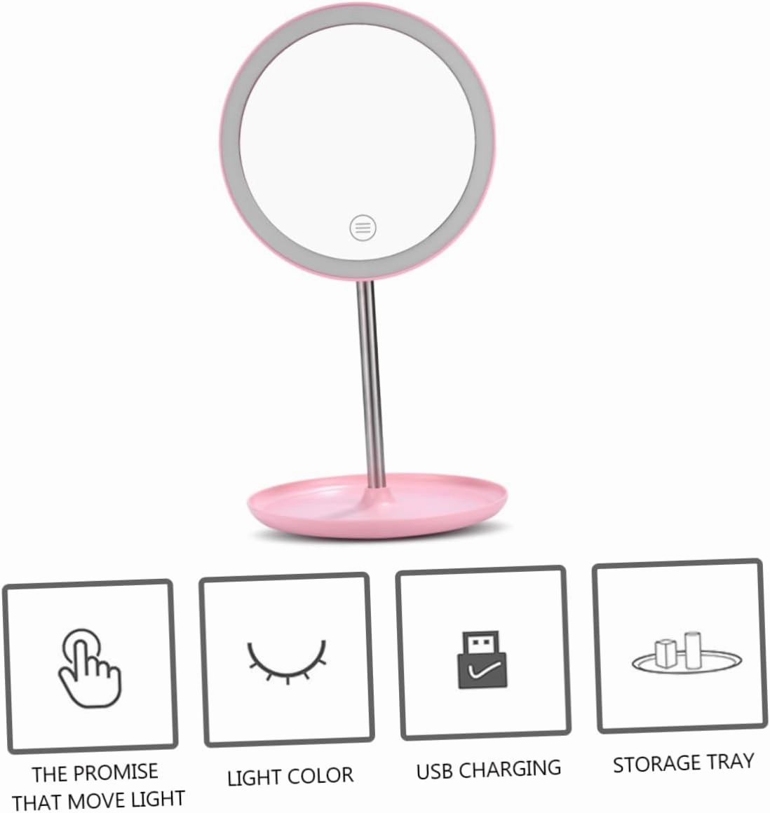 DOITOOL Led Smart Makeup Mirror 10x Magnification Rechargeable Non-slip 360° Rotation