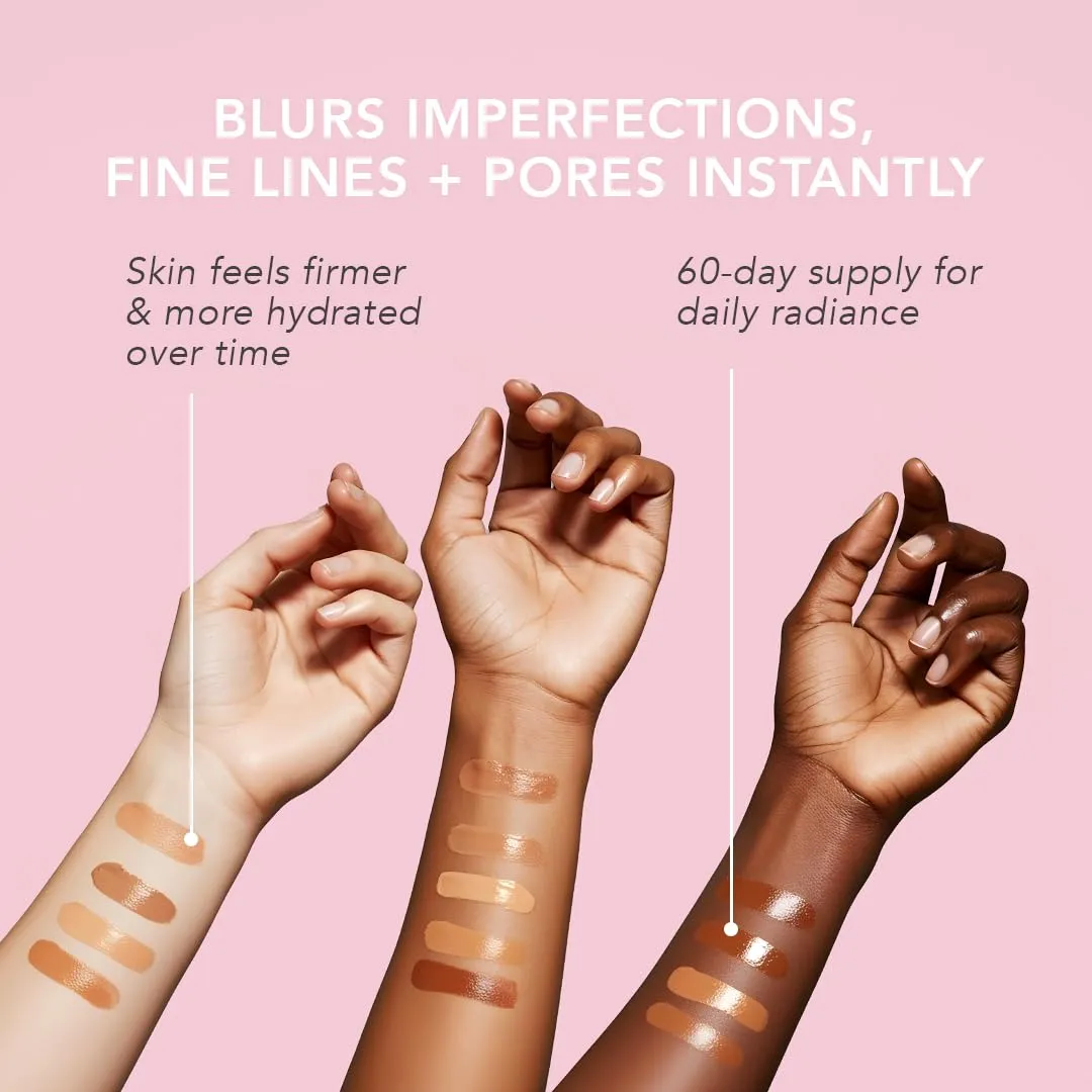 Doll 10 Peptide Bounce Balm Foundation™ – Hydrating, Age-Defying Foundation for Older Women, All Skin Types – Vegan, Clean, Natural, Medium Buildable Coverage, Blurs Fine Lines - [Light/Medium]