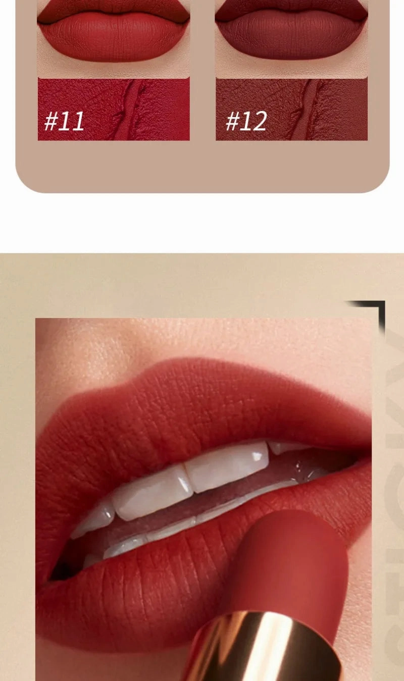 Double-Ended Matte & Gloss Lipstick – Waterproof Nude & Red Shades – Velvet Lip Tint   Glossy Balm Duo – Fashion Makeup Gift for Women