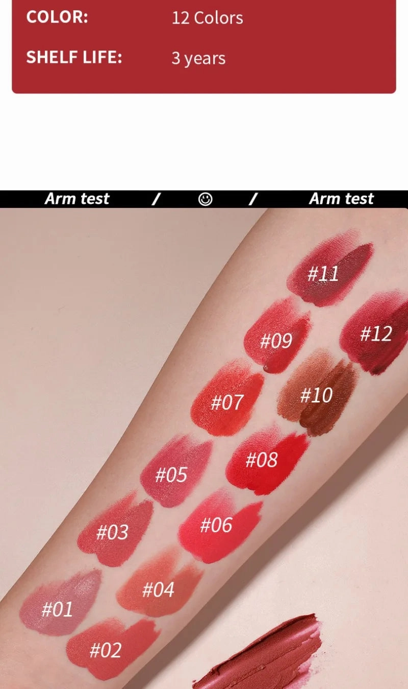 Double-Ended Matte & Gloss Lipstick – Waterproof Nude & Red Shades – Velvet Lip Tint   Glossy Balm Duo – Fashion Makeup Gift for Women