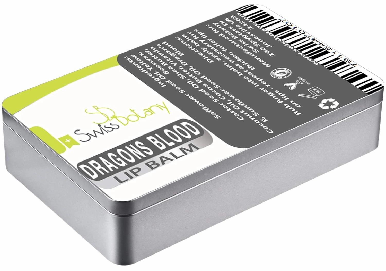 Dragon's Blood Lip Balm, Cruelty Free Natural Ingredients, Hydrating for Plumper, Younger Lips, Made in the USA, 1 Tin