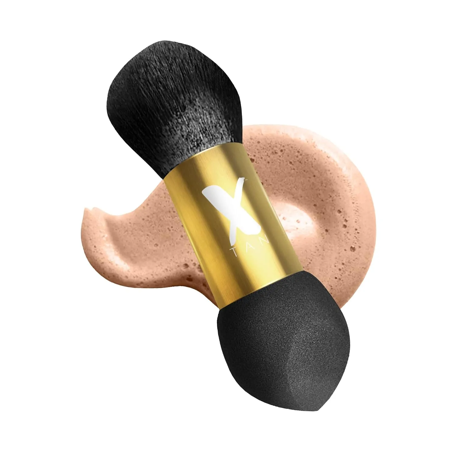 Dual-Ended Self Tanner Blending Brush and Natural Sponge for Streak-Free Tanning, Multi-Use Tanning Brush, Works like a Foundation Brush - X-Tan Sunless