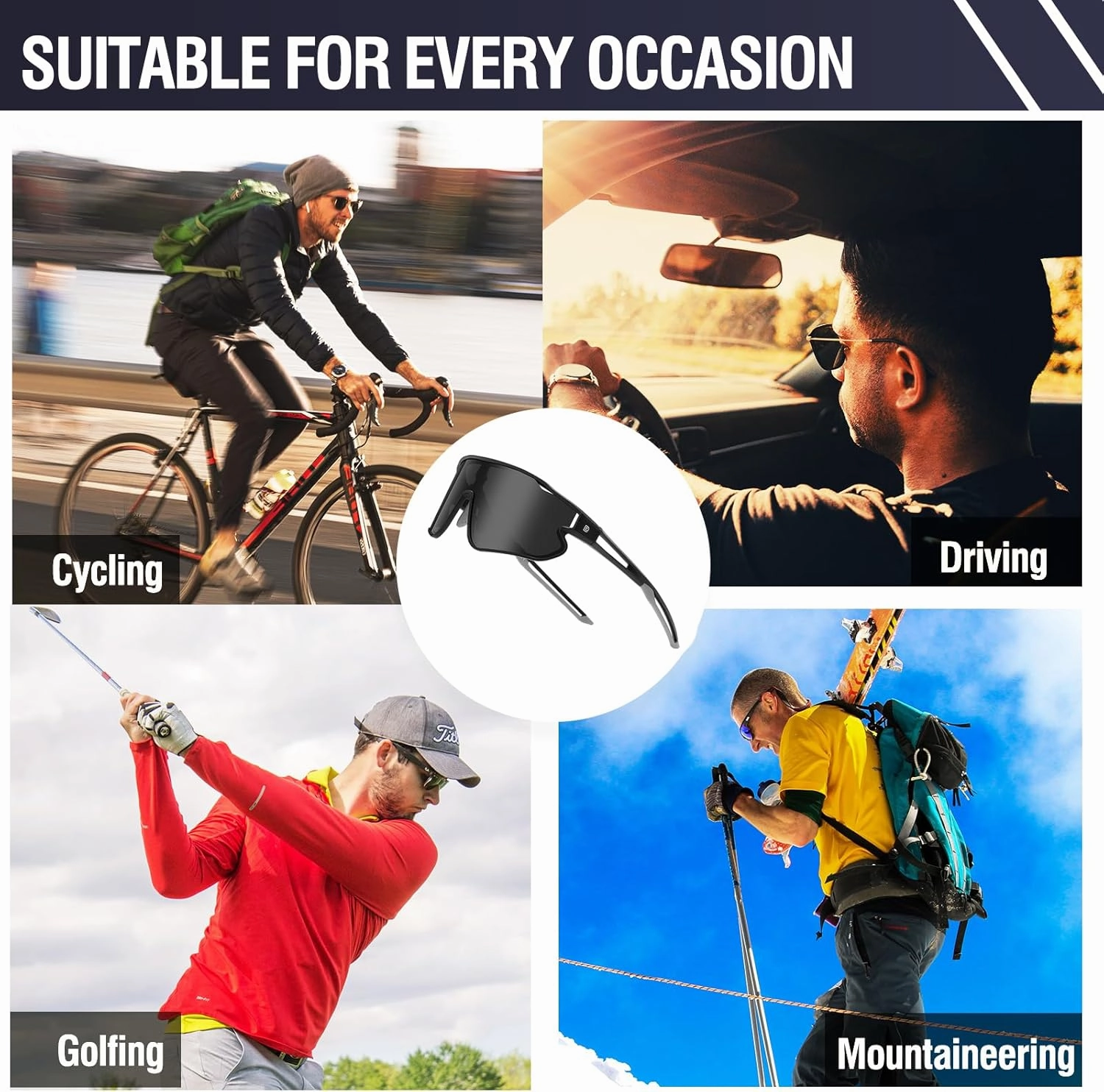 DUCO Sports Polarized Sunglasses for Men Women Running Sunglasses Fishing Cycling Baseball Glasses UV400 Protection DC0023