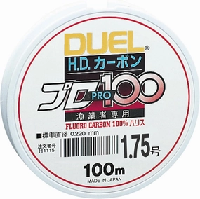 Duel Fluoro Line HD Carbon Pro 100S Fishing Line, Fishing Gear, High Strength, High Sensitivity