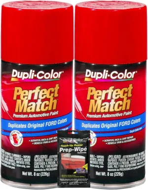 Dupli-Color Cardinal Red Exact-Match Automotive Paint for Ford Vehicles - 8 oz, Bundles with Prep Wipe (3 Items)