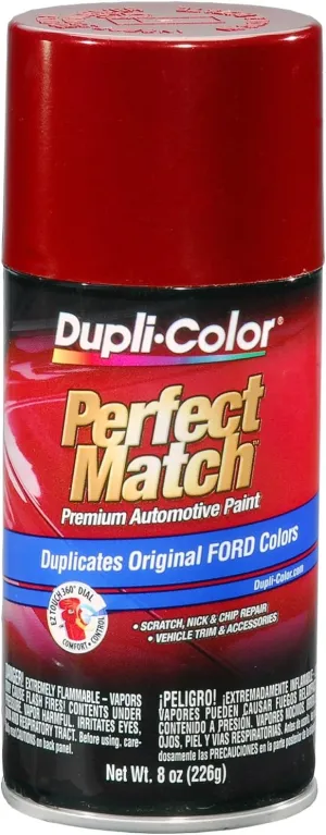 Dupli-Color Toreador Red Metallic Exact-Match Automotive Paint for Ford Vehicles - 8 oz, Bundles with Prep Wipe (3 Items)