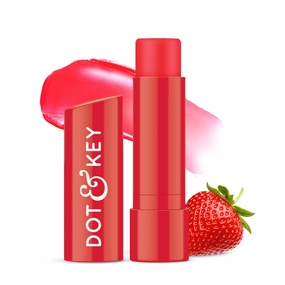 eartheasy,Dot & Key B-arrier Repair Hydrating Lip Balm SPF 50 | Strawberry Red | Repairs Damaged Lip Barrier | High Tinted | (4.5 gm)