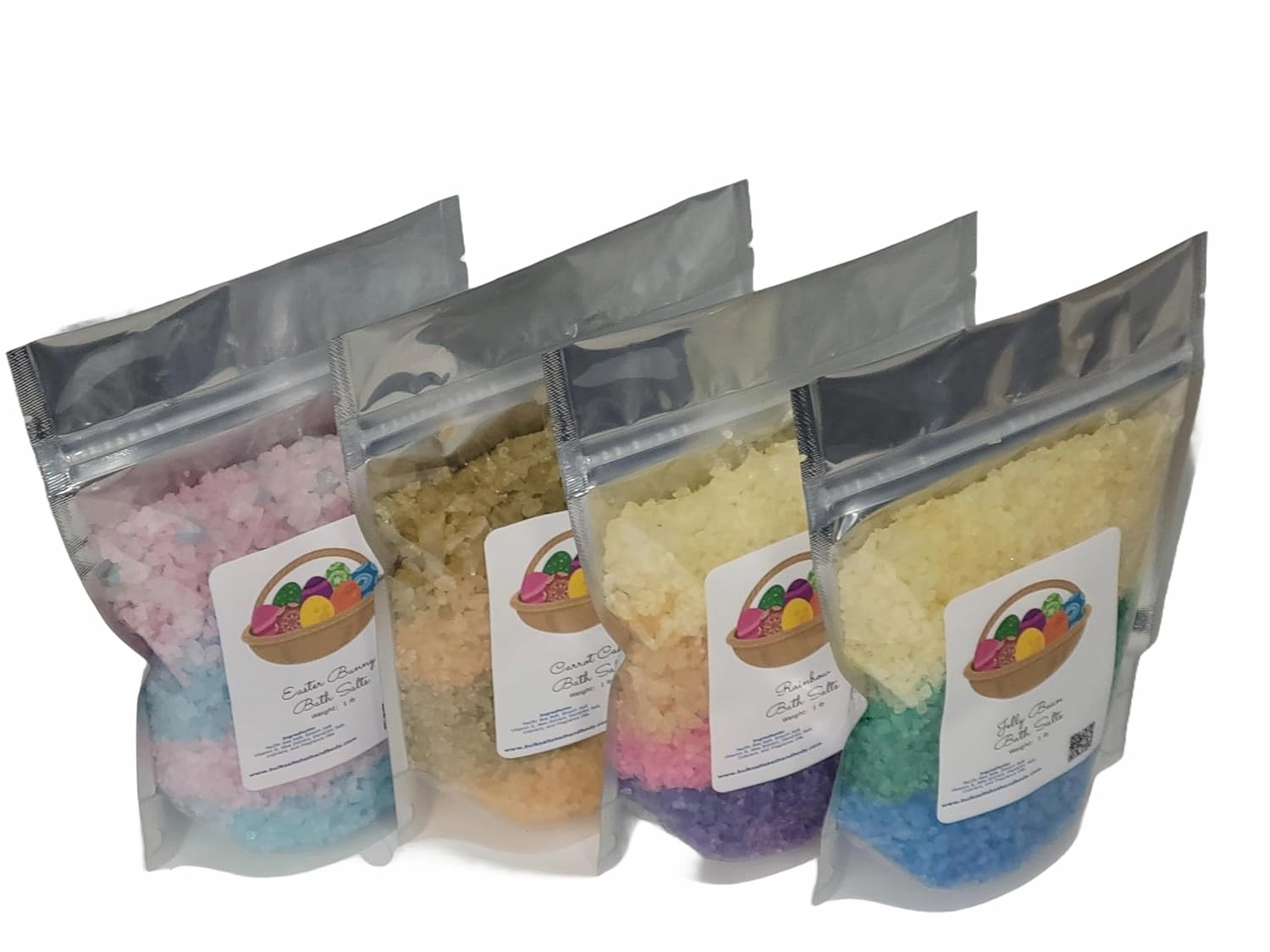 Easter Bath Salts | (4) 1lb Bags | Easter Gift Set | Four Scents | Tri-Colored