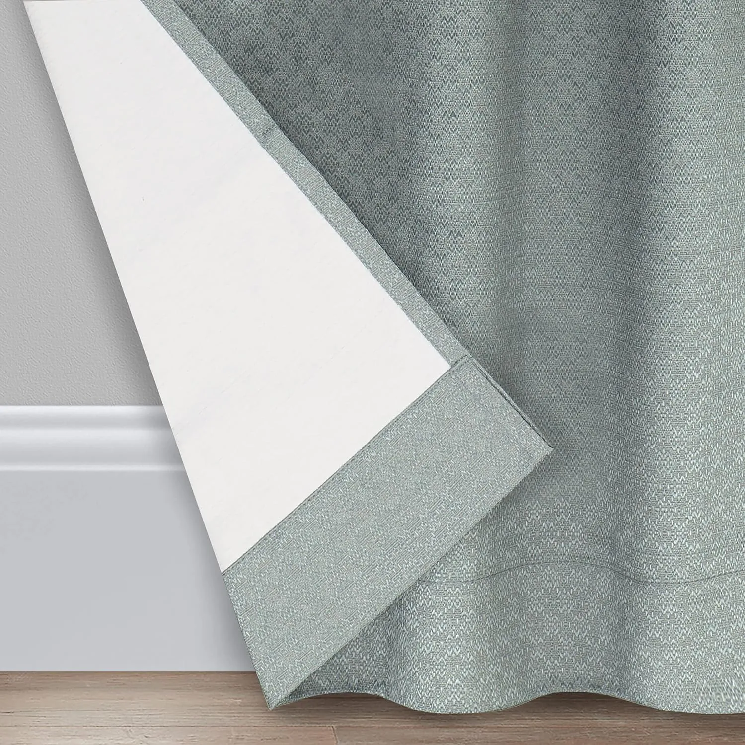 Eclipse Canova Thermal Insulated Single Panel Rod Pocket Darkening Curtains for Living Room, 42 in x 95 in, RIVER BLUE