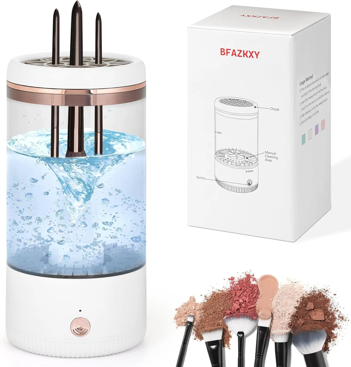 Electric Makeup Brush Cleaner Machine, Brush Cleaner Make up, Automatic USB Cosmetic Brushes Cleaner Tool Beauty Makeup Brush Set, Contour, Eyeshadow