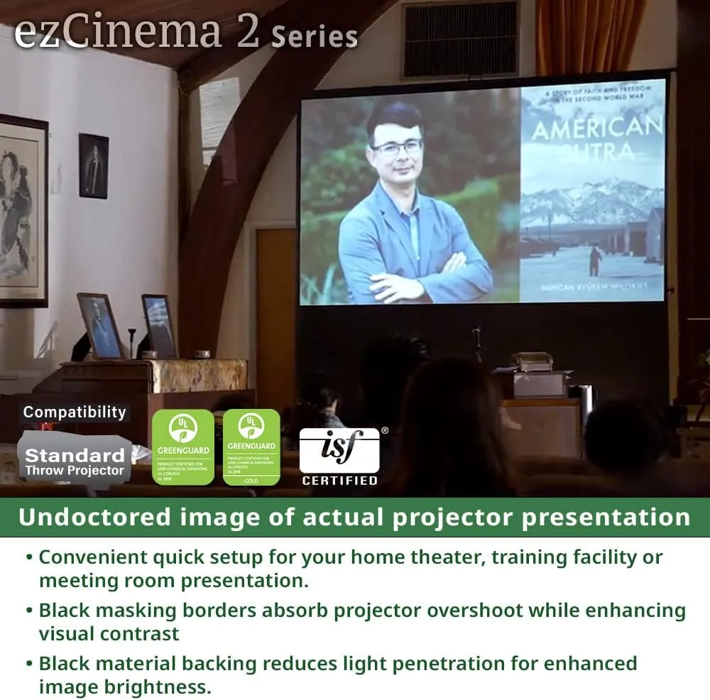 Elite Screens ezCinema 2, 95-inch 16:9 Manual Floor Pull Up Scissor Backed Projector Screen, Portable Home Office Classroom Front Projection w/ Carrying Bag, US Based Company 2-YEAR WARRANTY, F95XWH2